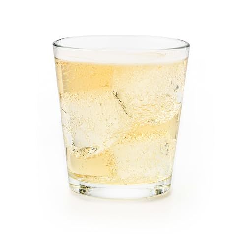 Libbey 15790 Restaurant Basics Stacking 9 oz Pint Glasses Set of 12, All Purpose Heavy Duty Glasses, Durable and Dishwasher-Safe Glass Drinkware - color: Stacking Rocks