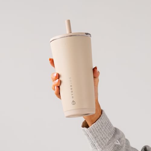 HydroJug Everyday Tumbler 20 oz, Ceramic-Lined Straw Cup, Dune - color: Dune, size: 20 Ounces