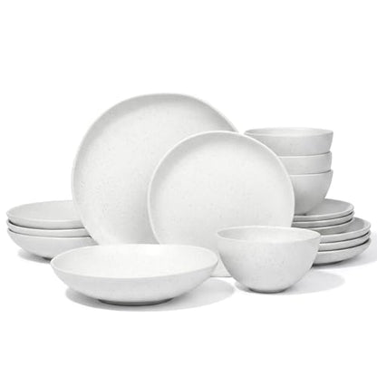 Stoneware Dinnerware Set, 16 Piece, 4 Place Settings, Made in Portugal, Millstone - color: Millstone
