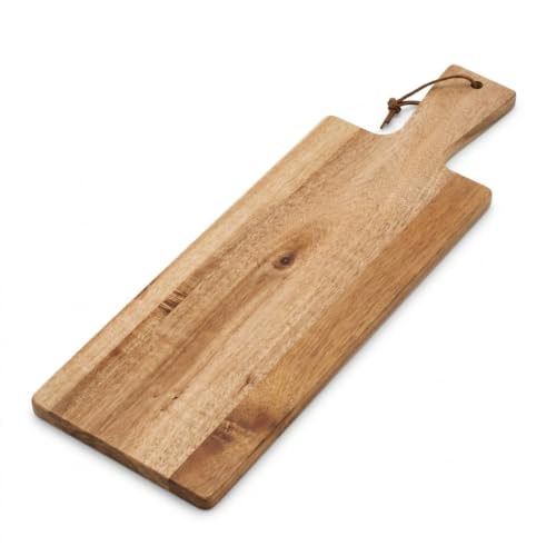 Acacia Wood Bread Board with Handle | Durable Cutting & Serving Board | Rustic Kitchen Décor | Entertaining & Charcuterie Use - color: Acacia, style: Rectangle