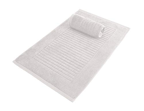 CTT - 2 Piece Bathroom Rugs Set, 100% Cotton Bath Mats, Comfy & Highly Absorbent Bathroom Floor Mats, Machine Washable | 20"x32" (Color) - color: Platinum