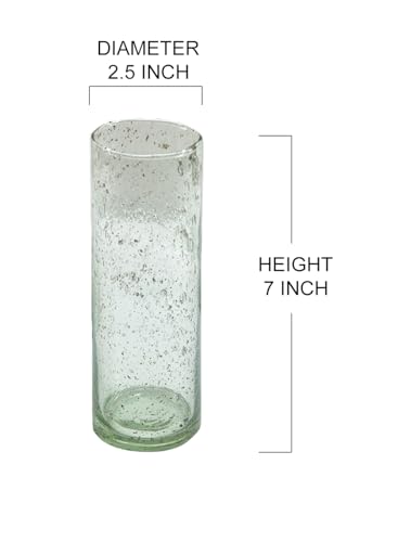 Serene Spaces Living 7" Speckled Green Glass Bud Vases, Tall & Slender Floral Vase, Perfect for Floral Arrangements at Home, Office, Wedding Tablescapes, Celebratory Events, Set of 4 - size: Extra Small - Set of 4