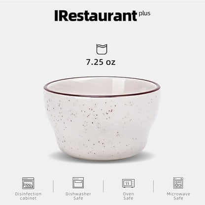 Stoneware Narrow Rim Brown Speckle, Bouillon Cup 7.25oz, Case of 36 - color: Brown Speckle, size: Bouillon Cup 7.25oz