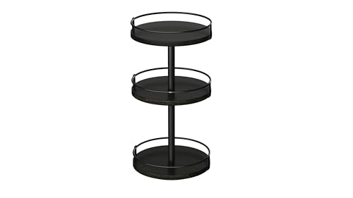 HOOBRO Lazy Susan Organizer, Rotating Spice Rack, 3-Tier Organizer, Turntable Spice Rack, Vertical Storage Organizer, for Kitchen Countertop, Vanity, Dining Table, Black BB09TL01 - color: Black