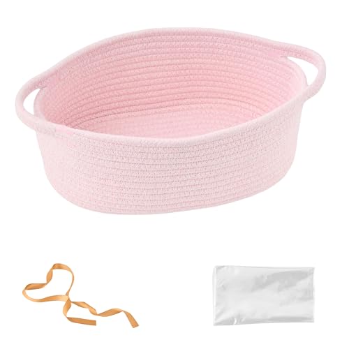 Small Woven Gift Basket Empty - 13.4"x10"x5.5", Large, Pink - color: Pink, size: 1 Pack - Large