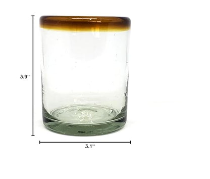 Amber Rim 10 oz Tumblers (set of 6), Recycled Glass, Lead-free, Toxin-Free (Tumbler) - style: 10 oz Tumbler