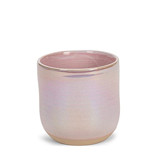 Elanze Designs Glossy Reactive Glaze Large 17 Fluid Ounce Everyday Kitchen Food Grade Ceramic Stoneware Coffee Mug Cup with Comfort Curved Handles, Set of 4, Rose Pink - color: Rose Pink