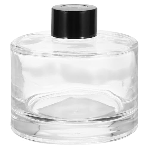 HARFINGTON 200ml/6.8oz Empty Glass Diffuser Bottle 3.2" x 3.3" Refillable Fragrance Accessories Aromatherapy Jar Container for Replacement Reed Diffuser DIY Home Bathroom Transparent - size: 6.8 Ounces
