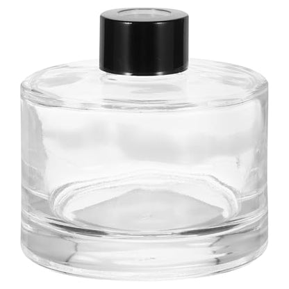 HARFINGTON 200ml/6.8oz Empty Glass Diffuser Bottle 3.2" x 3.3" Refillable Fragrance Accessories Aromatherapy Jar Container for Replacement Reed Diffuser DIY Home Bathroom Transparent - size: 6.8 Ounces