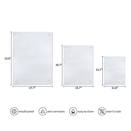 Murrey Home Glass Cutting Board for Kitchen Counter, Tempered Glass Chopping Boards Dishwasher Safe, Small Clear Countertop Tray, Scratch Resistant, Heat Resistant, Non Toxic, Frosted, 20"x16" - color: Textured Clear, size: 19.7"L x 15.7"W