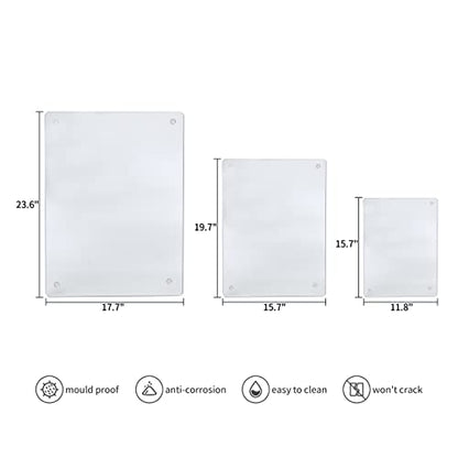 Murrey Home Glass Cutting Board for Kitchen Counter, Tempered Glass Chopping Boards Dishwasher Safe, Small Clear Countertop Tray, Scratch Resistant, Heat Resistant, Non Toxic, Frosted, 20"x16" - color: Textured Clear, size: 19.7"L x 15.7"W