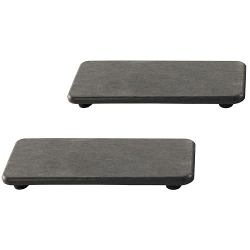 NiuYichee 2 Pcs Sink Stone Soap Trays, Water Absorbing Diatomite Tray Used for Hand Soap/Cosmetic Bottles/Dish Soap in the Kitchen/Bathroom Sink Countertop, Fast Dry Stone Tray with Non-Slip Pads - color: Dark Gray, size: 6.3" x 3.15" without groove