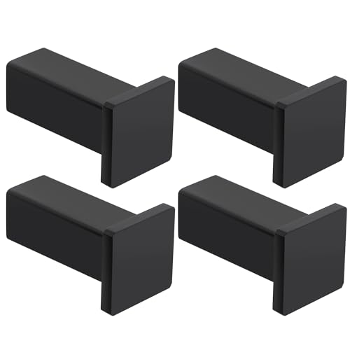 SAYAYO Modern Black Coat Hooks for Wall, Robe Hooks Towel Holder for Bathrooms, Heavy Duty Wall Hooks for Hanging SUS 304 Stainless Steel, 4 Packs | SUS304 Stainless Steel Robe Hooks, Heavy Duty Wall Hooks for Hanging, 4 PCS - color: Black, size: 4P - Squ