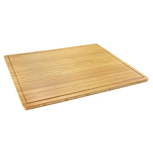 BambooMN Bamboo Burner Cover Cutting Board - 3 Ply - Extra Large - Grooved/Flat (30" x 24" x 0.75") - 2 Pieces - size: 30" x 24" (3-Ply)