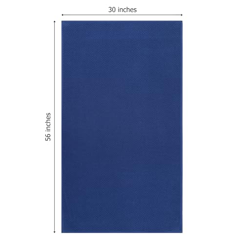 COTTON CRAFT Euro Spa Waffle Weave Bath Towels - Set of 4 Blue Towels | Pure 100% Ringspun Cotton Oversized Luxurious Towel Set - Soft Plush Super Absorbent Low Lint Quick Dry - 30 x 56 inches - color: Blue, size: 4 Pack Bath Towel