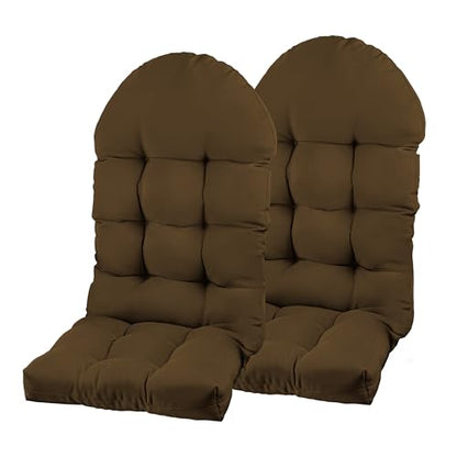 Adirondack Chair Cushion, Rocking Chair Cushion 44x19.4x4 inch, High Back Patio Cushions of Upper and Lower with Ties, Sunscreen and Fade-Resistant (Brown, 2) - color: Brown