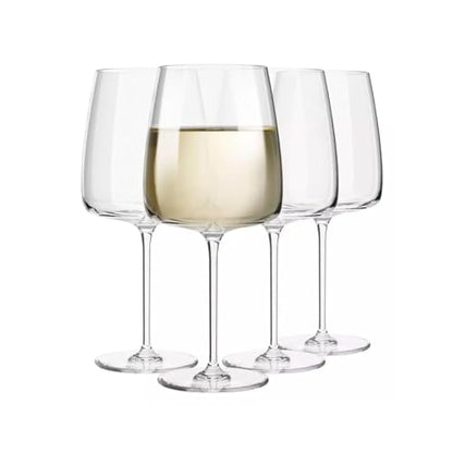 Krosno White Wine Glasses Set of 4, 16.2 oz, Modern Collection | Red Wine Glasses, Rosé, Cocktails, Aperol, Water, Glass, Lead-Free Crystal, Dishwasher Safe, Idea Reaglo - size: 16.2 Ounces