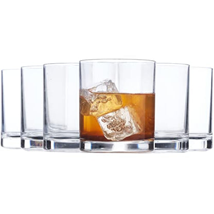 US Acrylic Classic Clear Plastic Reusable Drinking Glasses (Set of 6) 12oz Rocks Cups | BPA-Free Tumblers, Made in USA | Top-Rack Dishwasher Safe (Pack of 24) - color: Clear, size: Rocks Tumblers (Pack of 24)