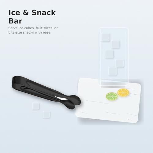 Small Serving Tongs, Mini Stainless Steel Sugar Tongs for Ice, Candy, Appetizers, Charcuterie, Kitchen Serving Utensils, Black - color: Matte Black