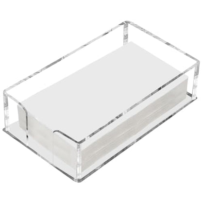 Fengzhe Acrylic Guest Towel Napkin Holder, Clear Bathroom Paper Hand Towels Storage Tray, Disposable Paper Towel Holder for Bathroom, Kitchen, Parties, Weddings, and Various Events 8.5x4.9x2.4 inches