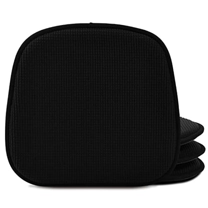 Shinnwa Dining Chair Cushions 4 Pack, Non Slip Indoor Chair Pads, U-Shaped Kitchen Seat Cushions, Set of 4, 15 x 16 Inches, Black - color: Black