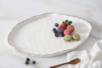 Portofino Plata, Large Oval Platter, 17.75" x 11.75" x 1.25" - size: Large