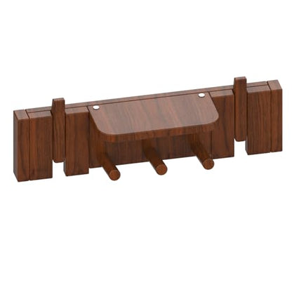 Wall Mounted Piano Key Hanger | Flip Style Hook | Entrance wall Art Hook, Made of Oak Wood (3 Times Painted, 4 Times Polished) (Fence Walnut, 6Hooks) - color: Fence Walnut, size: 6Hooks