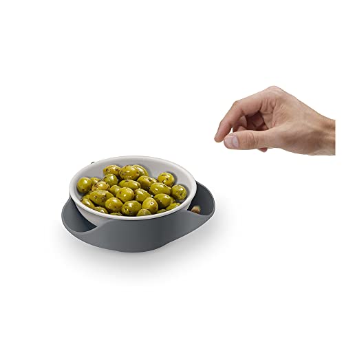 Joseph Joseph Double Dish Pistachio and Snack Serving bowl with Food Waste Compartment, BPA-Free - Grey - color: Gray