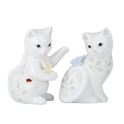 Lenox Butterfly Meadow Figural Kitten Salt and Pepper Set - - style: Salt & Pepper Set, Kitten