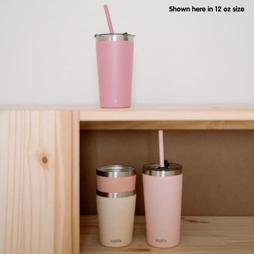 CUPKIN Kids Tumblers, The Original 8 oz Stackable Stainless Steel Kids Cup with Straws, Set of 2 Powder Coated Insulated Toddler Tumbler + BPA Free Lids + Silicone Straws (Polignac + Potpourri) - color: Polignac + Potpourri, size: 8 Fl Oz (Pack of 2)