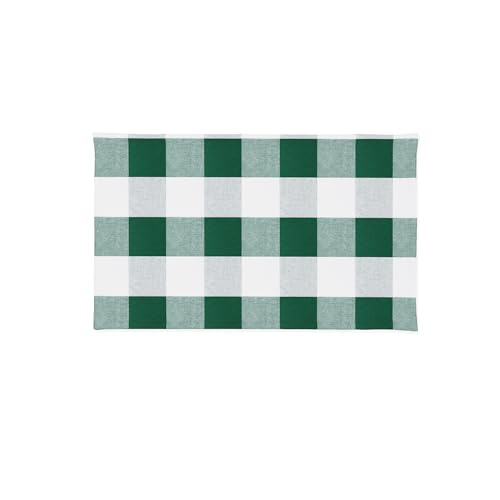 4 Pieces Dark Green & White Cotton Buffalo Check Placemats Heat Resistant Dining Table Place Mats for Kitchen Table 12 x 18 inches - color: Plaids Dark Green & White, size: Rectangular Placemats 12" x 18"