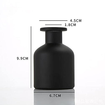 5 Ounce Empty Glass Diffuser Bottles, Cylindrical Glass Essential Oils Diffuser Bottles, Aromatherapy Jar, Matt Black