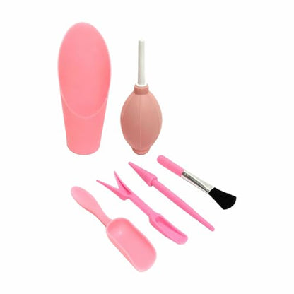 6 Pcs Space Saving Mini Plant Gardening Tools Complete Function Lightweight Handheld Tools for Indoor Desktop Green Plant Daily Caring Work (Pink) - color: Pink