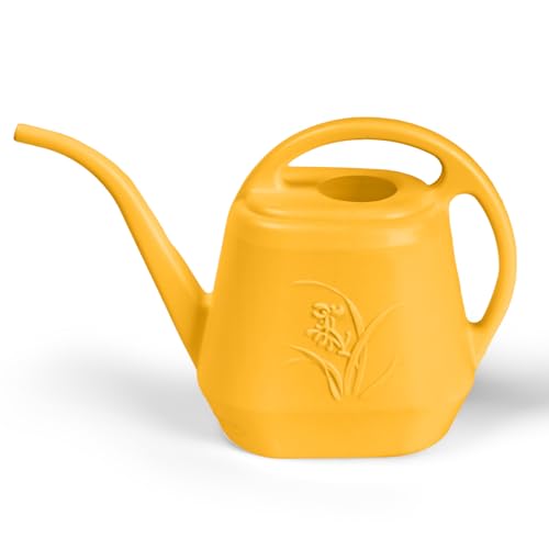 ZXJ Plant Watering Can - for Indoor and Outdoor Home Garden Plants - with Long Spout - Orange - 1/2 Gallon - color: Orange