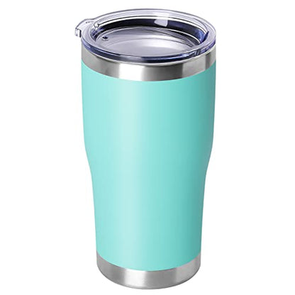 DOMICARE 20oz Tumbler with Lid Stainless Steel Tumblers Bulk, Double Wall Vacuum Insulated Coffee Travel Mug Powder Coated Tumbler, 1 Count (Pack of 1) Light Blue - color: Light Blue, size: 1 count