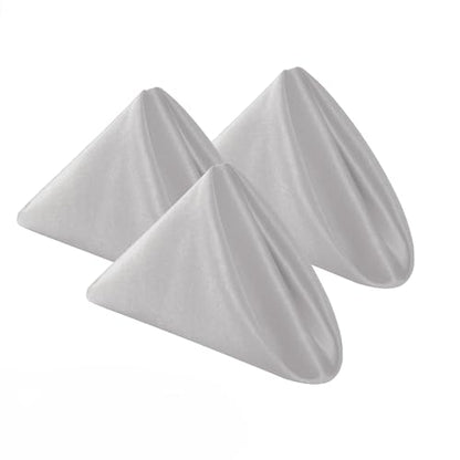 Bailarina Cloth Napkins Set of 80,17x17 inches Dinner Napkins Cloth Washable,Polyester Square Table Cloth Napkin Bulk with Hemmed Edges Ideal for Banquets, Parties and Weddings-Silver - color: Silver