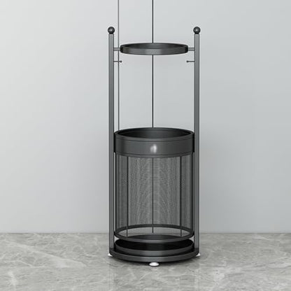 Commercial Metal Umbrella Stand Holder Indoor Large-Capacity Umbrella Stand Racks with Removable Drip Tray Entrance Umbrellas Organizer Freestanding Umbrella Basket for Home Office Entryway.(Black) - color: Black