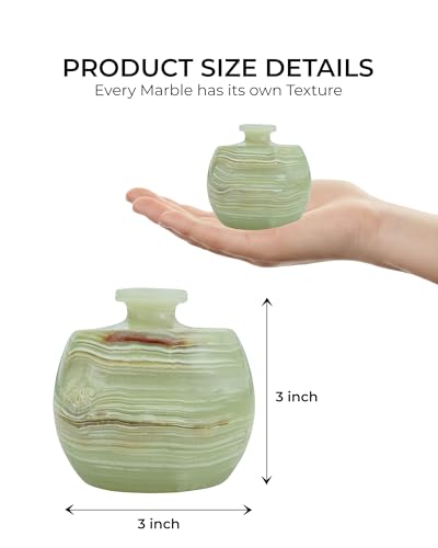 Natural Marble Candy Jar Handmade Cover Pot Storage - Deep Covered Kitchenware Jar Container, Onyx Green - color: Marble Round Candy Jar - Onyx Green