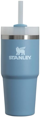 STANLEY Quencher H2.0 Flow State Tumbler, 14 oz, Indigo | Straw and 3-Position Lid | Cup Holder Compatible for Travel | Insulated Stainless Steel Cup | BPA-Free - color: Indigo, style: Classic