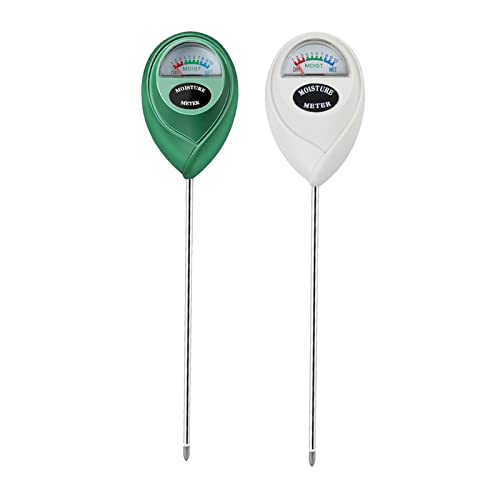 Censinda Soil Moisture Meter, 2 Pack Soil Moisture Monitor for House Plants, Soil Hygrometer Moisture Sensor for Indoor & Outdoor, Garden, Farm, Lawn Plant Care, No Battery Needed(Green + White) - color: Multi