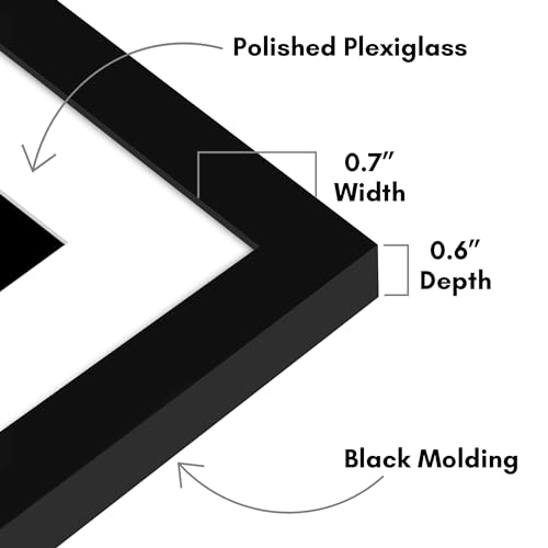 Americanflat 7x8 Picture Frame 2-Pack - Matted to 4x5 - Black | Slim Molding construction, Polished plexiglass front, wall or tabletop display with included easel, triangle hangers included - color: Black, size: 7x8
