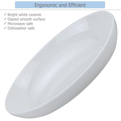 EIKS Ceramic Deep Plates Oval Shaped Dishes, Size of L8.1 x W5.7 | For Serving Fish, Seafood, Appetizers, Salad, Snack in Home, Dinner, Entertaining Party - size: S Size (L8.1" x W5.7")