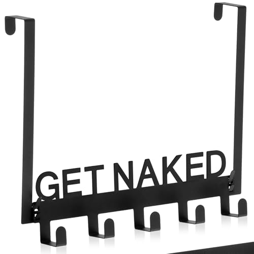Reallnaive GET Naked Over The Door Hooks Bathroom Decor Hanger Wall Mount Rack Holder for Towel, Hat, Coat, Cloth, Keychain, Bag, Christmas Gift - style: Get Naked