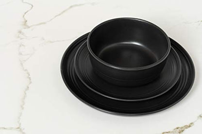 Double Line 6.25"/24 oz Cereal Bowl, Set of 6, Matte Black - color: Matte Black, size: Cereal Bowl