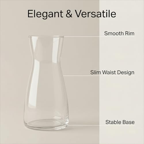 Clear Glass Vase 8 Inch, Round Borosilicate Clear Glass Flower Vase, Modern Boho Style Centerpiece Vase for Home Kitchen Wedding, Housewarming - color: Transparent