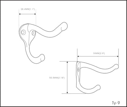 Coat Hat Hook, Heavy Duty for Wall Hanging, Zinc Die Cast, Brass Plated, Made in Taiwan, 12 Pack - color: Heavy-Brass, size: 12 Pack