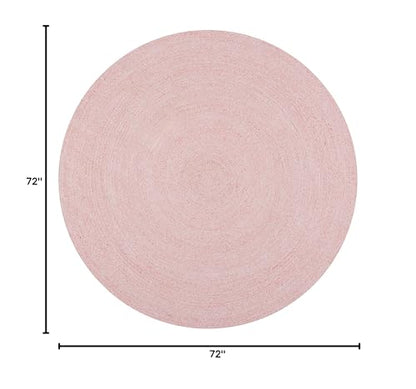 SAFAVIEH Cape Cod Collection 6' Round Pink CAP224U Handmade Braided Area Rug - color: Pink, size: 6' (Round)