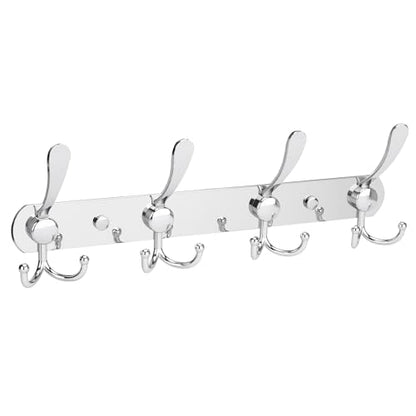 YUNISS Coat Rack Wall Mounted，4 Tri Stainless Steel Coat Hook for Coat Hat Robes Towel in Mudroom Entryway (Sliver, 1 Pack 4) - color: Sliver, size: 1 Pack 4
