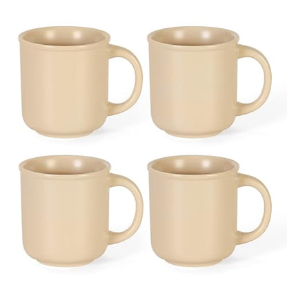 GZG Coffee Mugs Set of 4, 18 oz, Warm Sand | Modern Ceramic with Handle, For Tea, Latte, Milk, Cocoa, Rustic Matte Glaze, Microwave & Dishwasher Safe - color: Warm Sand, size: 4 pcs Mug Set