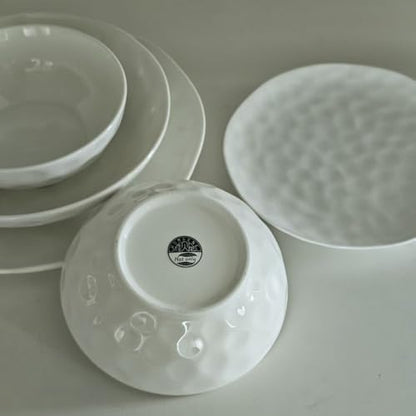 HOMBENE 8 Inch Pasta and Salad Bowls, Serving and Soup Bowl Set, Microwave Safe Ceramic Plates, Set of 2, White - color: White, size: 8 IN